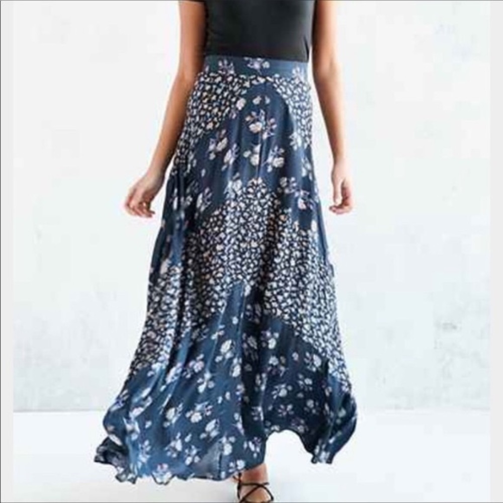 Blue Floral Maxi Skirt from UO